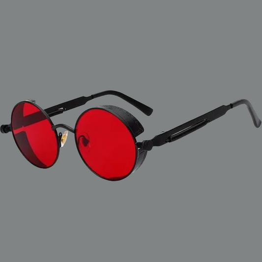 Trendy designer men's round frame  vintage sunglasses, UV400 ens protection